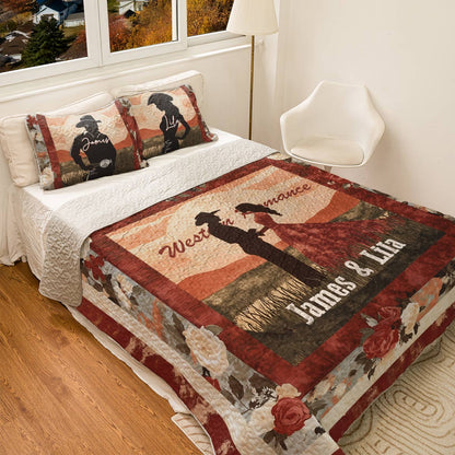 Shineful All Season Quilt 3-Piece Set - Personalized Cowboy Western Romance