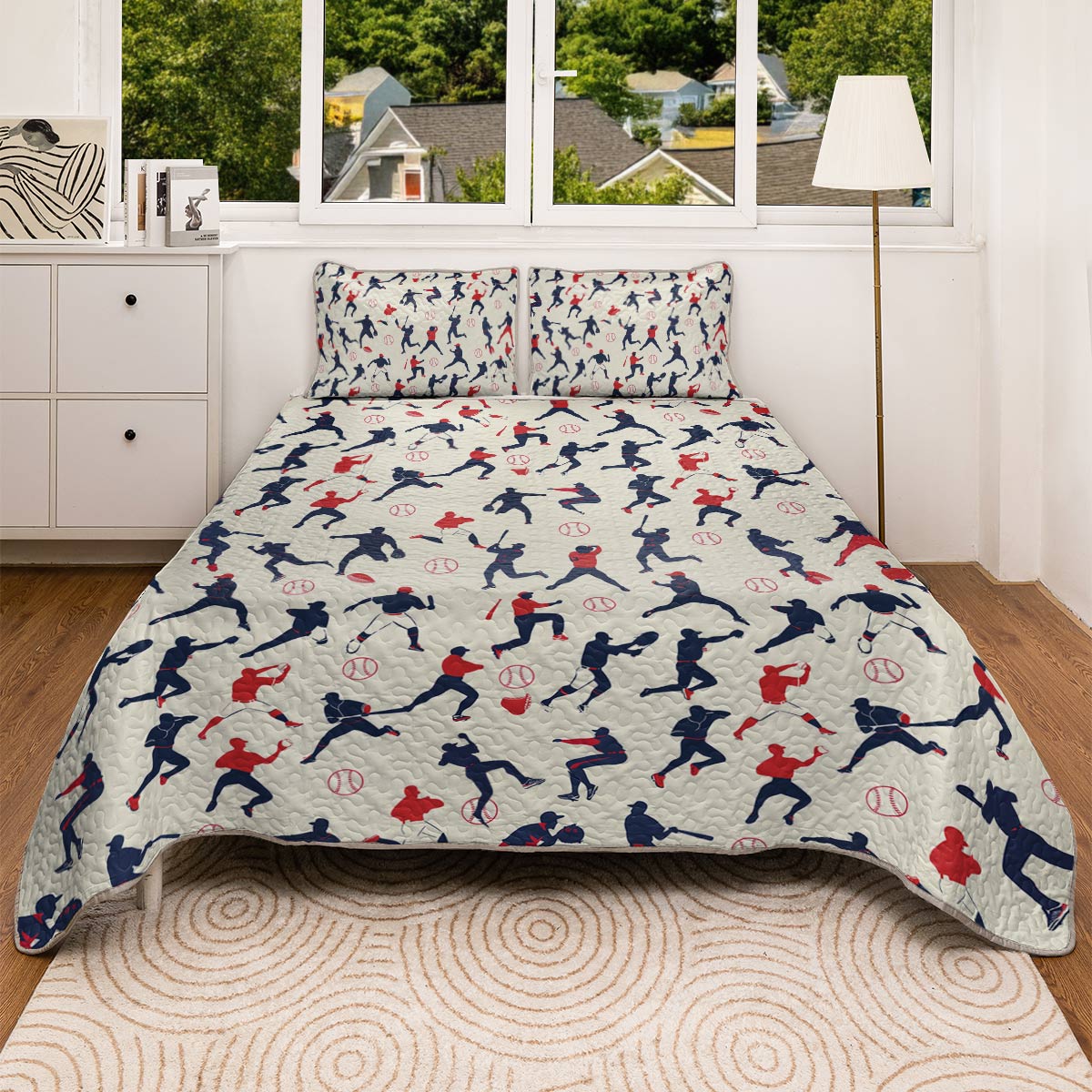 Shineful All Season Quilt 3-Piece Set - Baseball Motion