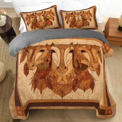 Shineful All Season Quilt 3-Piece Set Earthbound Guardians