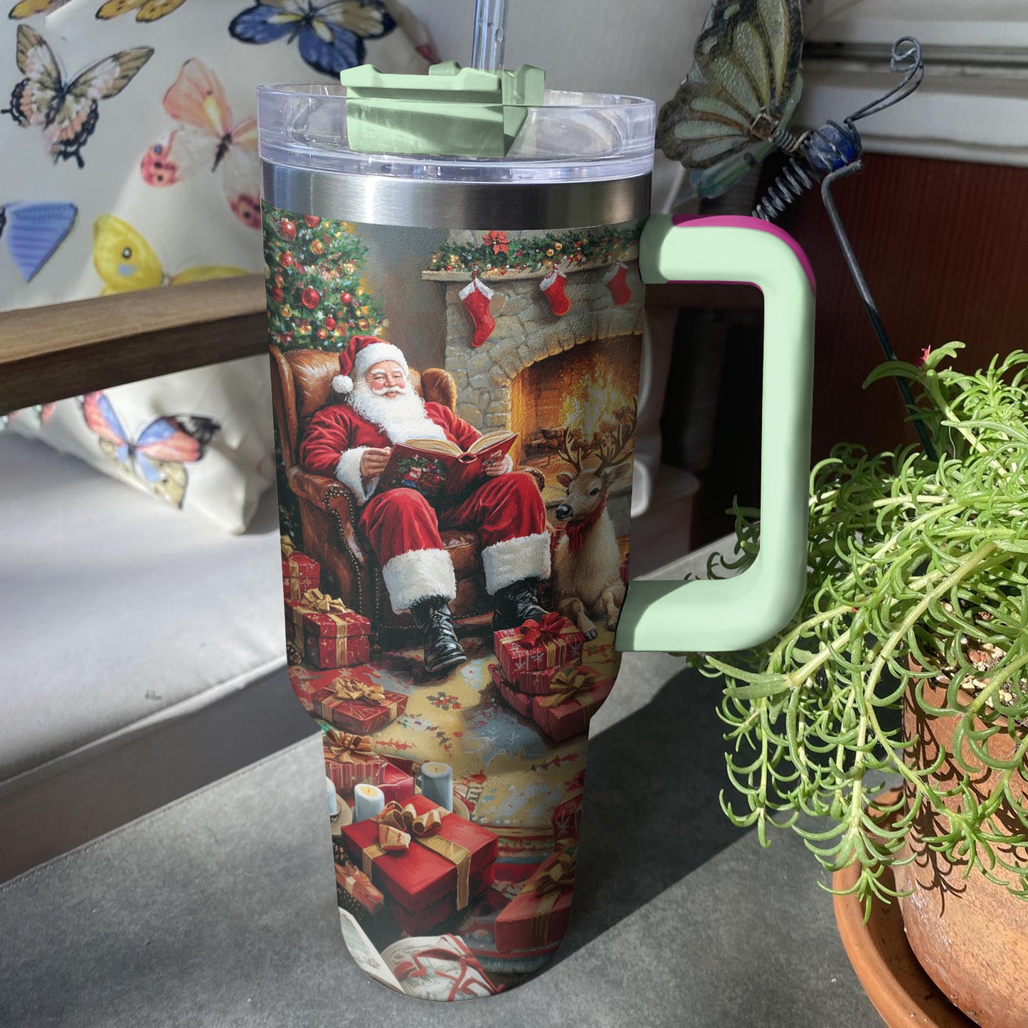 Shineful Tumbler Santa Reading Time