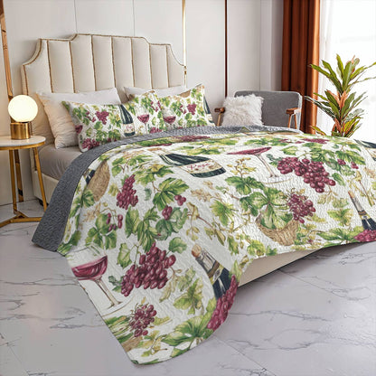 Shineful All Season Quilt 3-Piece Set Rosé Vines