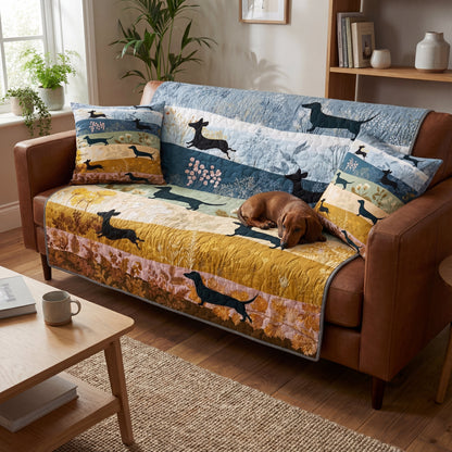 Shineful Sofa Cover Set Dachshund Four Seasons