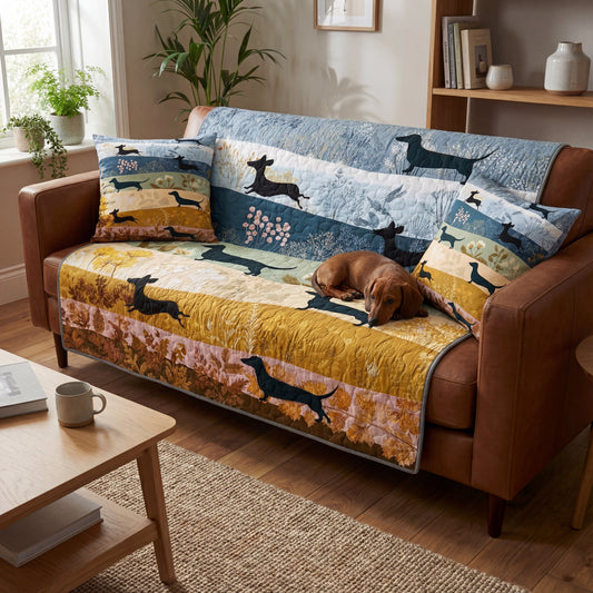 Shineful Sofa Cover Set Dachshund Four Seasons