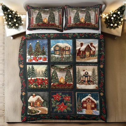 Shineful All Season Quilt 3-Piece Set - Home for the Christmas Holidays