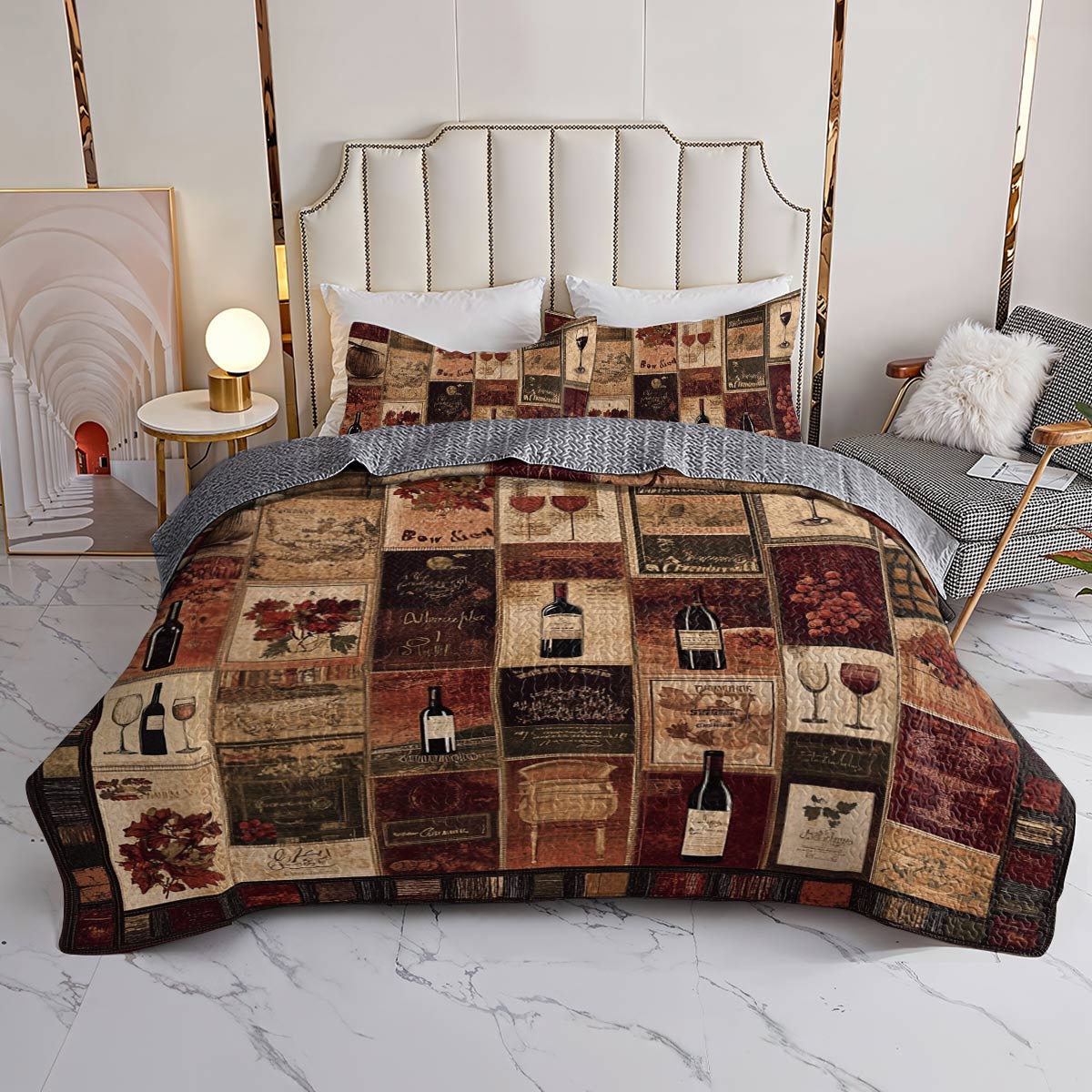 Shineful All Season Quilt 3-Piece Set Winsome Wine
