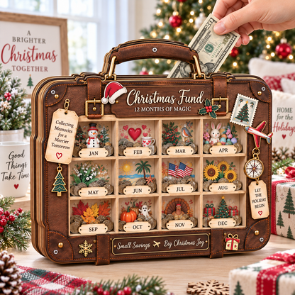 Christmas Fund Wooden Coin Bank