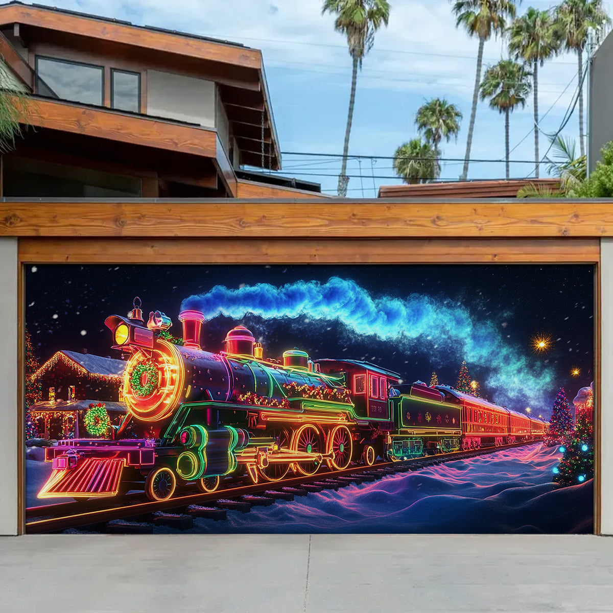 Shineful Garage Door Banner Decoration - Neon Christmas Express