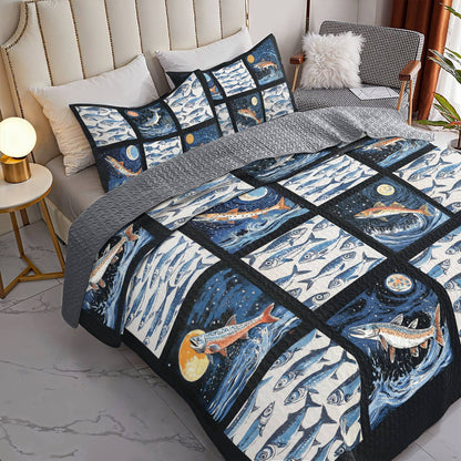Shineful All Season Quilt 3-Piece Set Night Swim