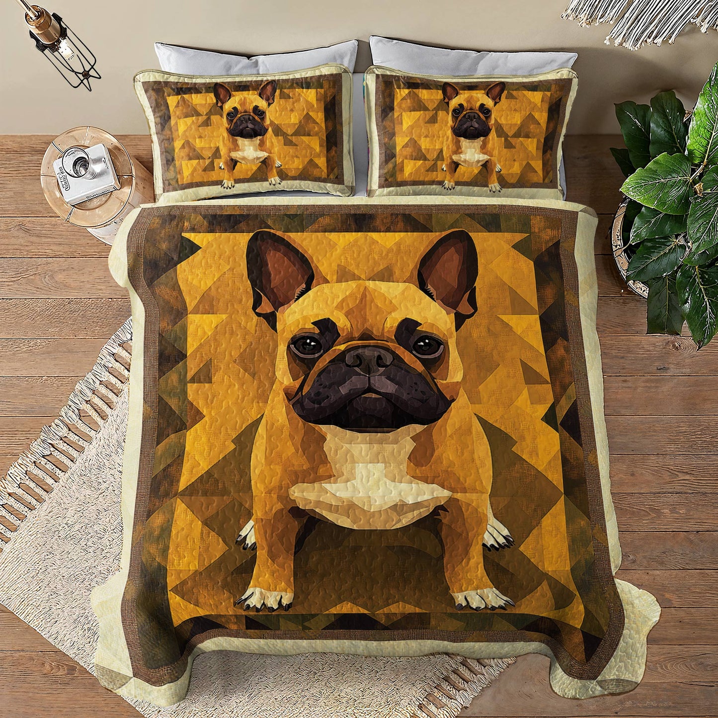 Shineful All Season Quilt 3-Piece Set Frenchie Focus