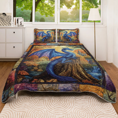 Shineful All Season Quilt 3-Piece Set - Mystic Forest Dragon