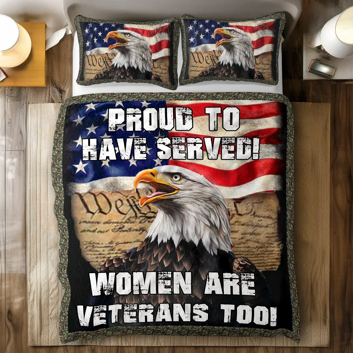 Shineful All Season Quilt 3-Piece Set - Women Veteran Tribute