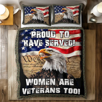 Shineful All Season Quilt 3-Piece Set - Women Veteran Tribute