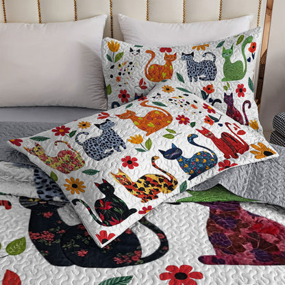 Shineful All Season Quilt 3-Piece Set Furry Feline
