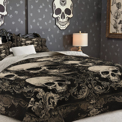 Shineful Quilt 3-Piece Set Gothic Skull Majesty