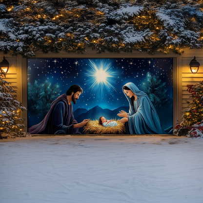 Shineful Garage Door Banner Decoration - Divine Birth