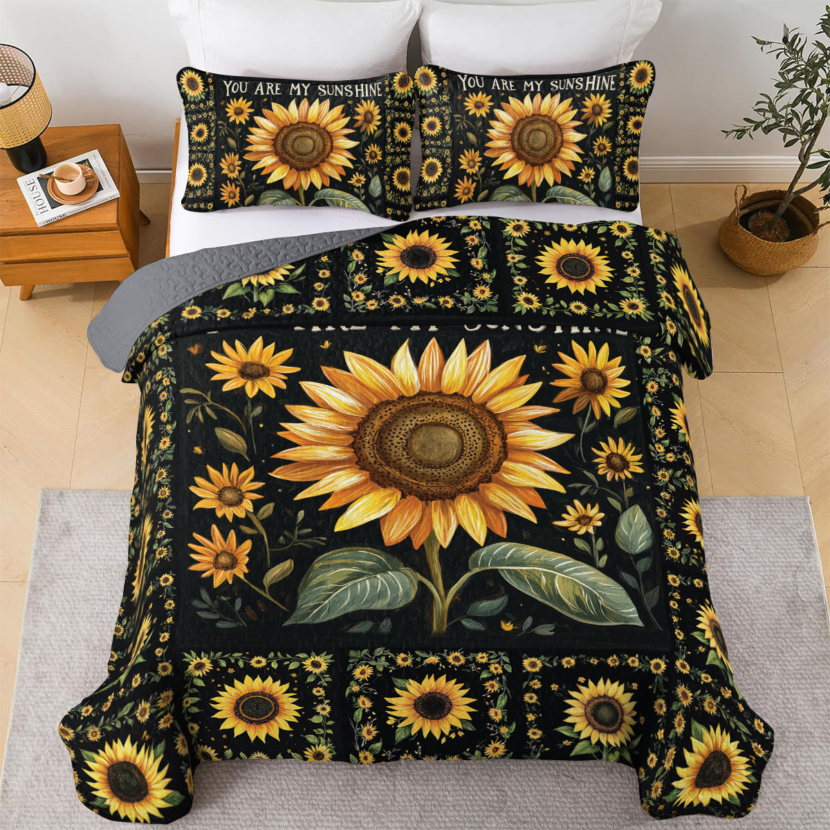 Shineful All Season Quilt 3-Piece Set You Are My Sunshine