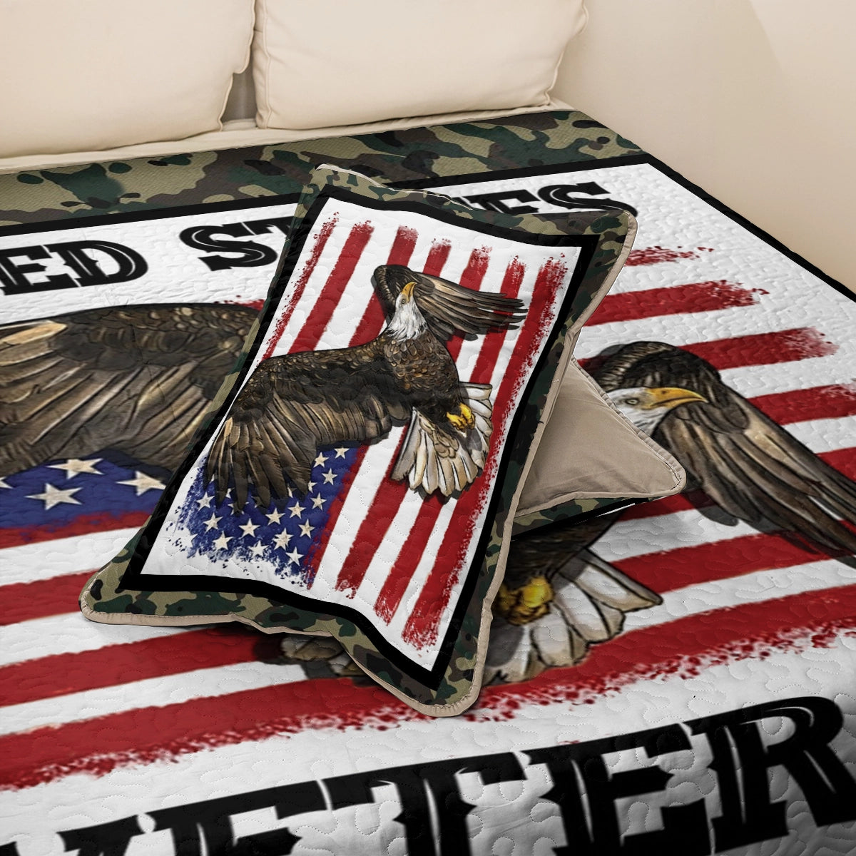 Shineful All Season Quilt 3-Piece Set - United States Veteran