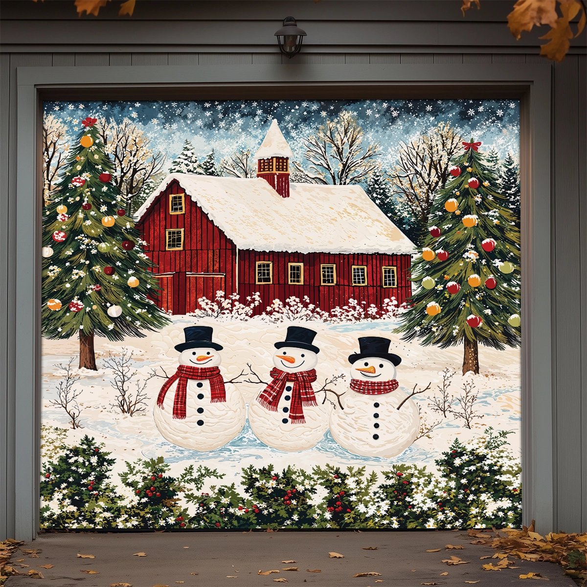 Shineful Garage Door Banner Decoration - Country Christmas Charm