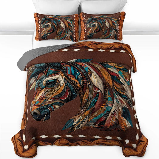 Shineful All Season Quilt 3-Piece Set Spirit of the Horse