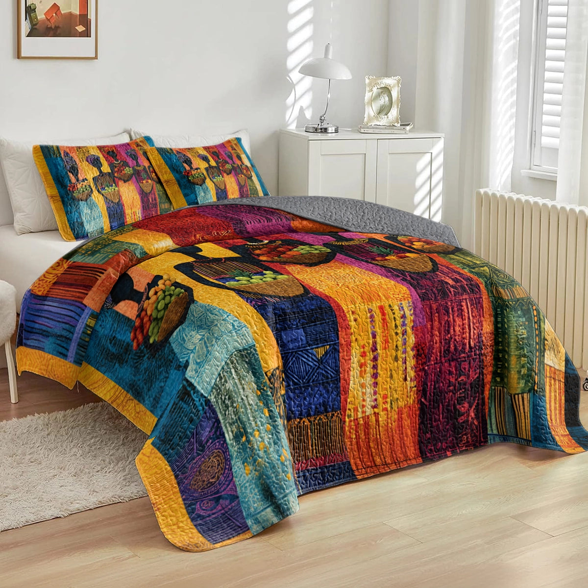 Shineful All Season Quilt 3-Piece Set Traditional Black Women