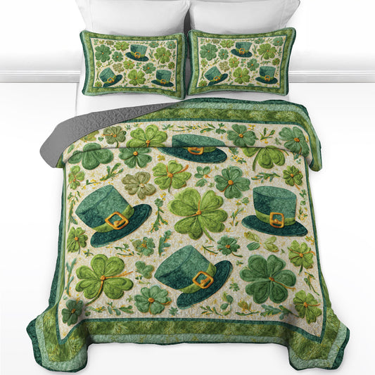 Shineful All Season Quilt 3-Piece Set Lucky Leprechaun