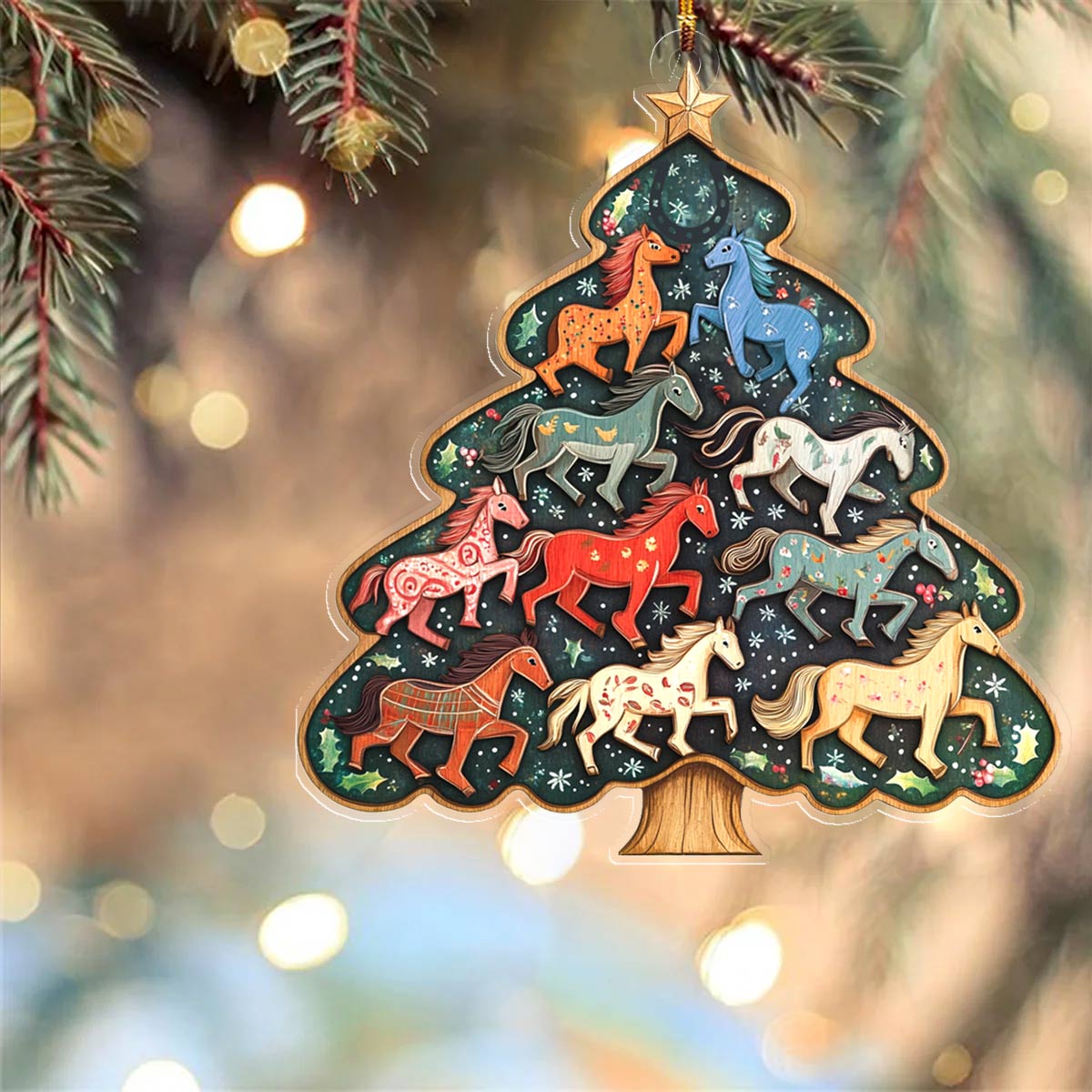 Shineful 2D Acrylic Ornament Sweet Horses Lovely