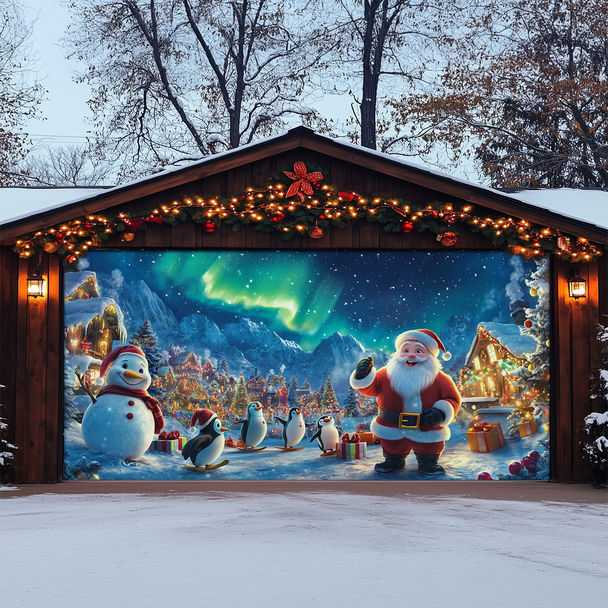 Shineful Garage Door Banner Decoration North Pole Christmas