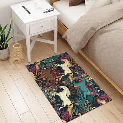 Shineful Horse Flower Ultra-Thin Non Skid Floor Mat, Kitchen Rugs
