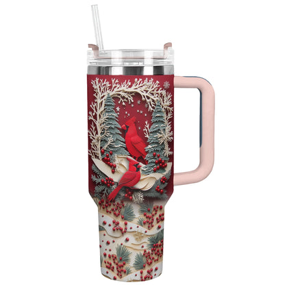 Shineful Glossy Tumbler Winter Cardinal Magic