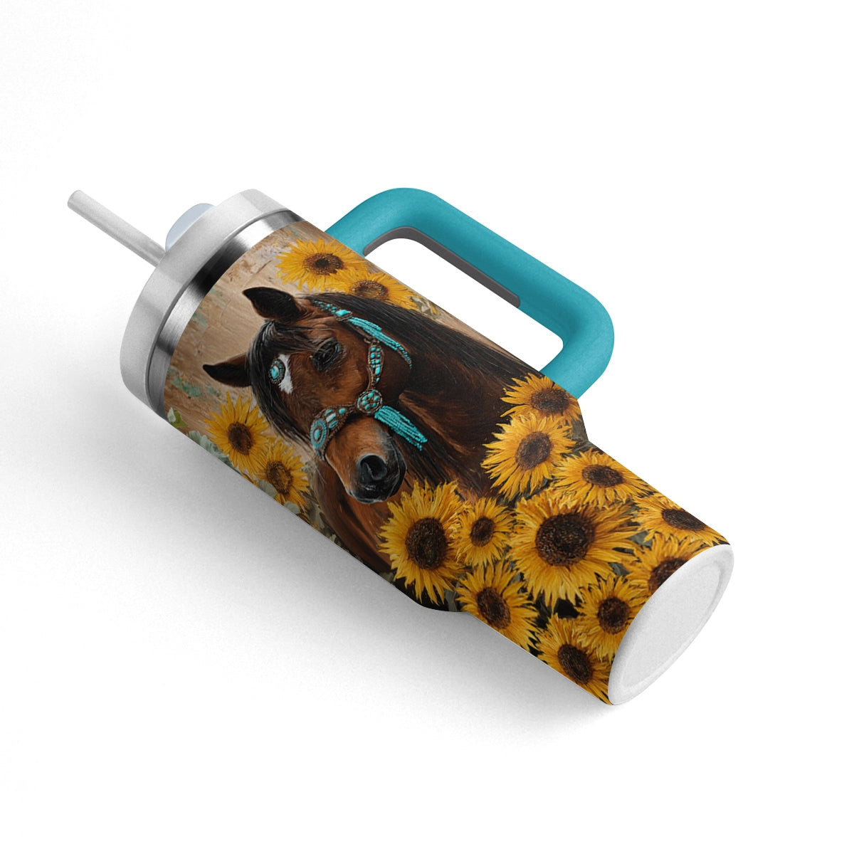 Shineful Tumbler Horse & Sunflower Bloom