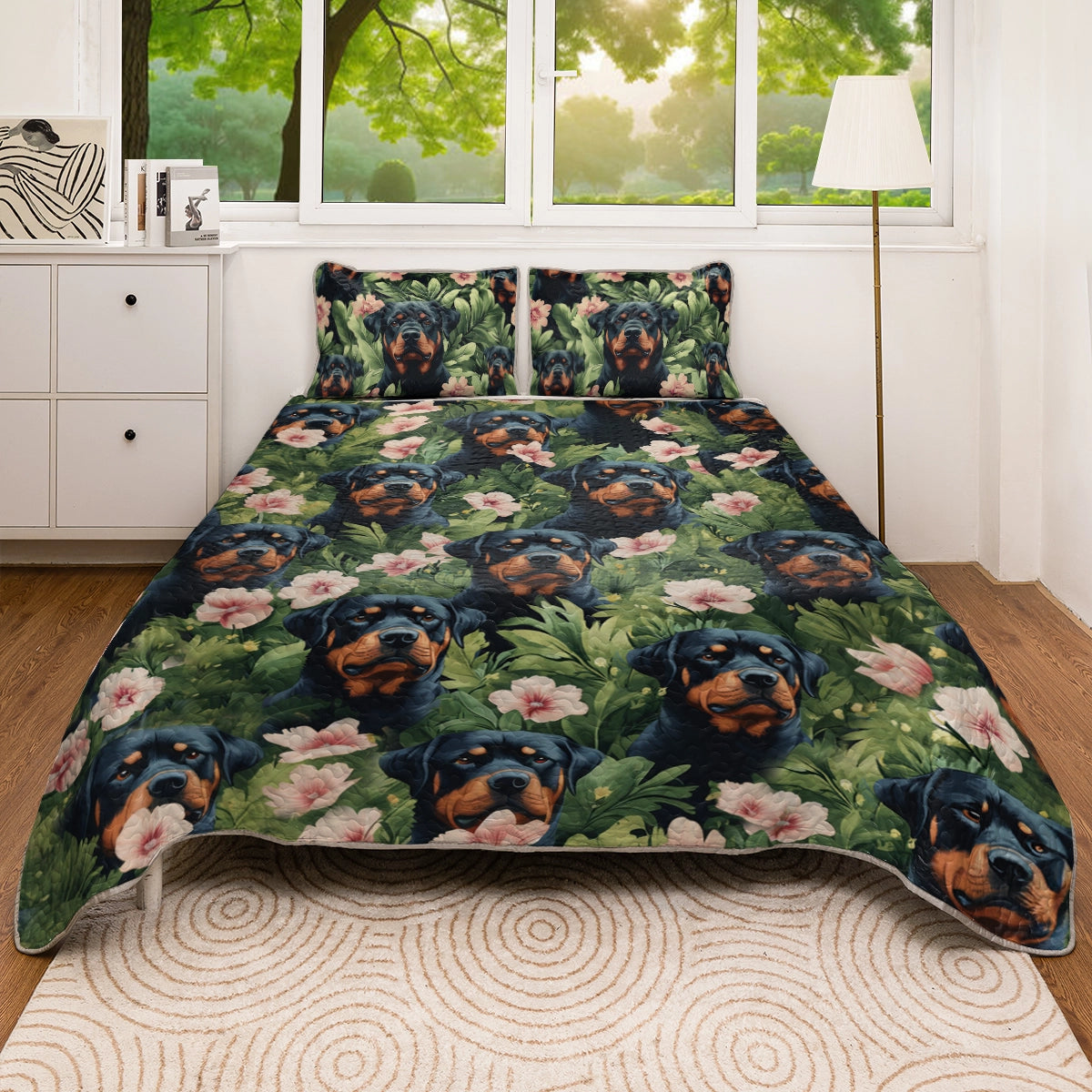 Shineful All Season Quilt 3-Piece Set - Rottweiler Guardian