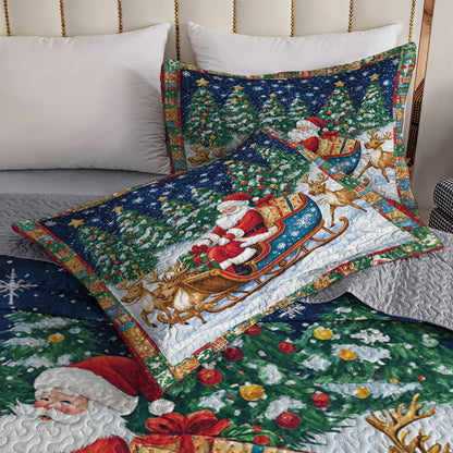 Shineful All Season Quilt 3-Piece Set Santa’s Sleigh Ride