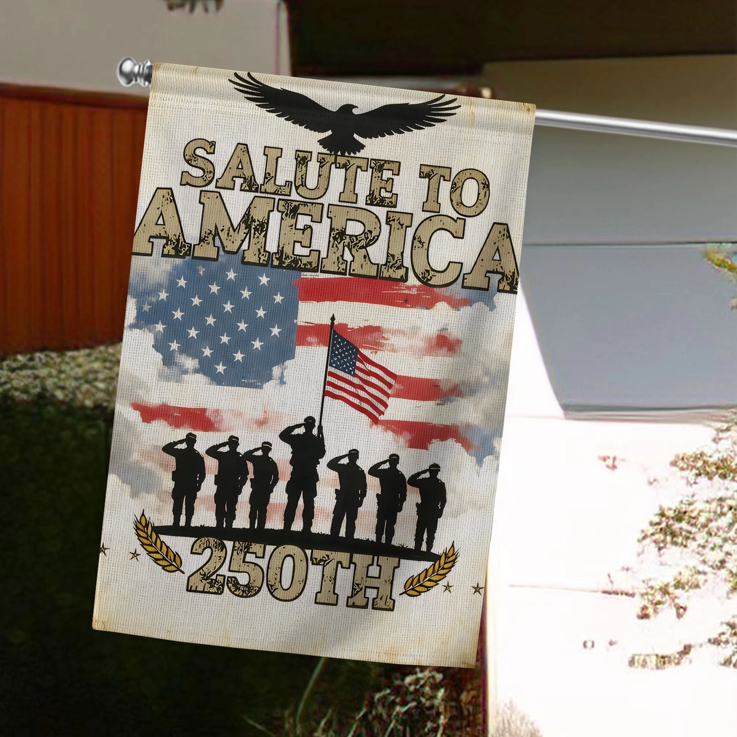 Shineful House Flag 30" x 40" - Salute to America