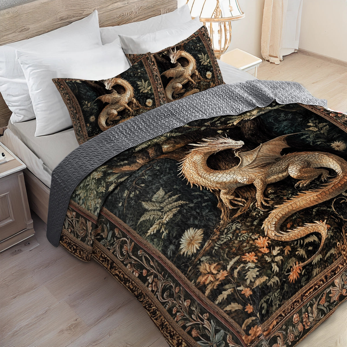 Shineful All Season Quilt 3-Piece Set - Dragon's Lair