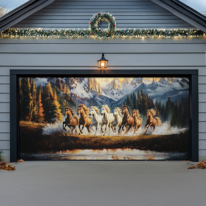 Shineful Garage Door Banner Decoration Freedom Run