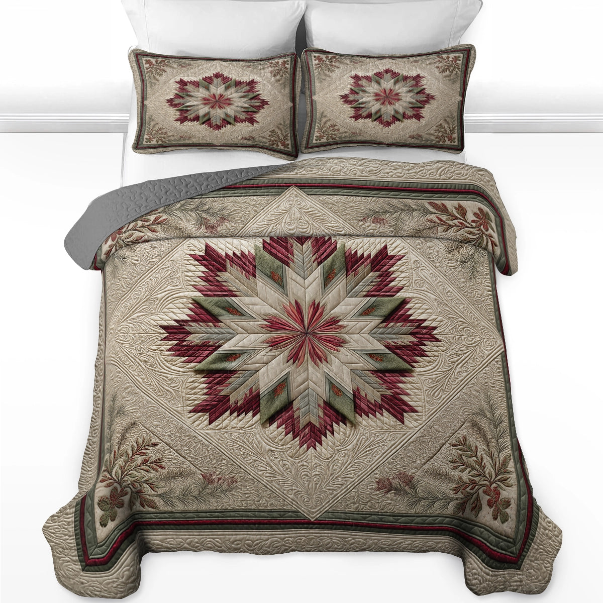 Shineful All Season Quilt 3-Piece Set Winter Star Heirloom