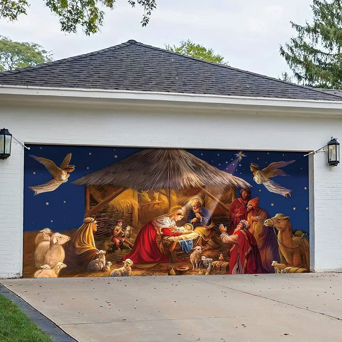 Shineful Garage Door Banner Decoration Heavenly Christmas