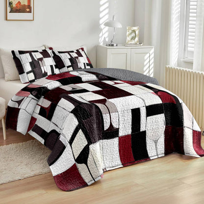 Shineful All Season Quilt 3-Piece Set Vivid Wine