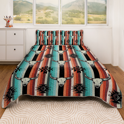 Shineful All Season Quilt 3-Piece Set Native Sacred Buffalo