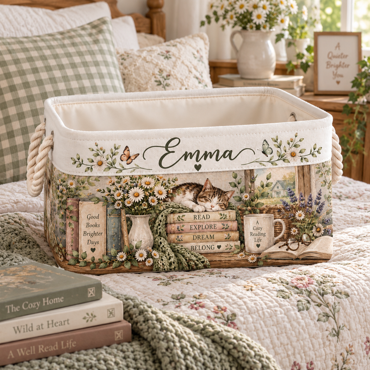 Shineful Cozy Reading Nook Book Basket