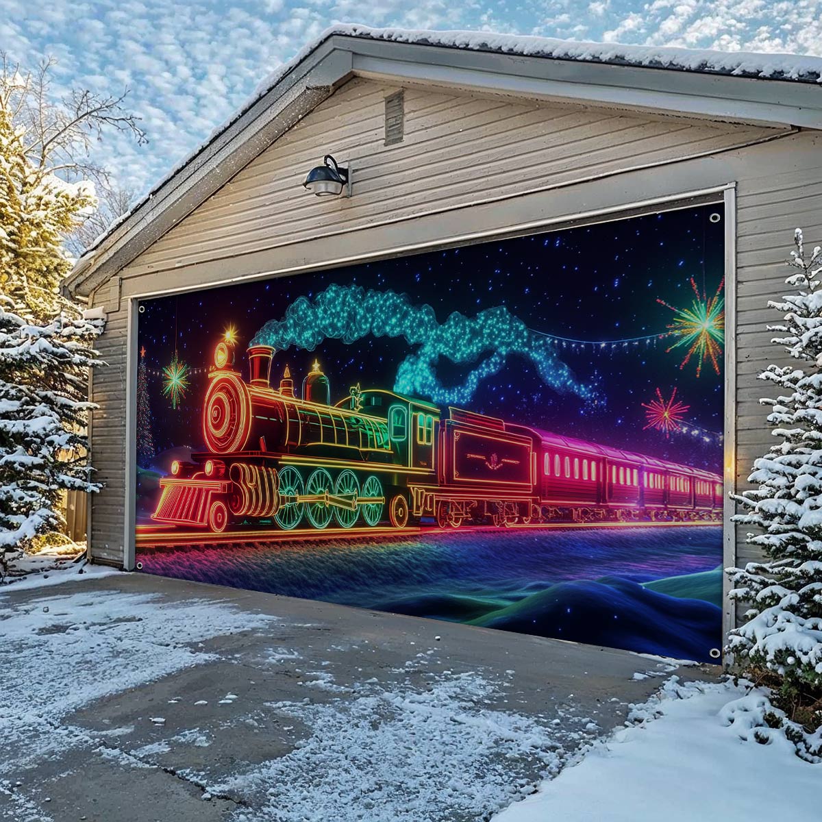 Shineful Garage Door Banner Decoration Holiday Gift Express