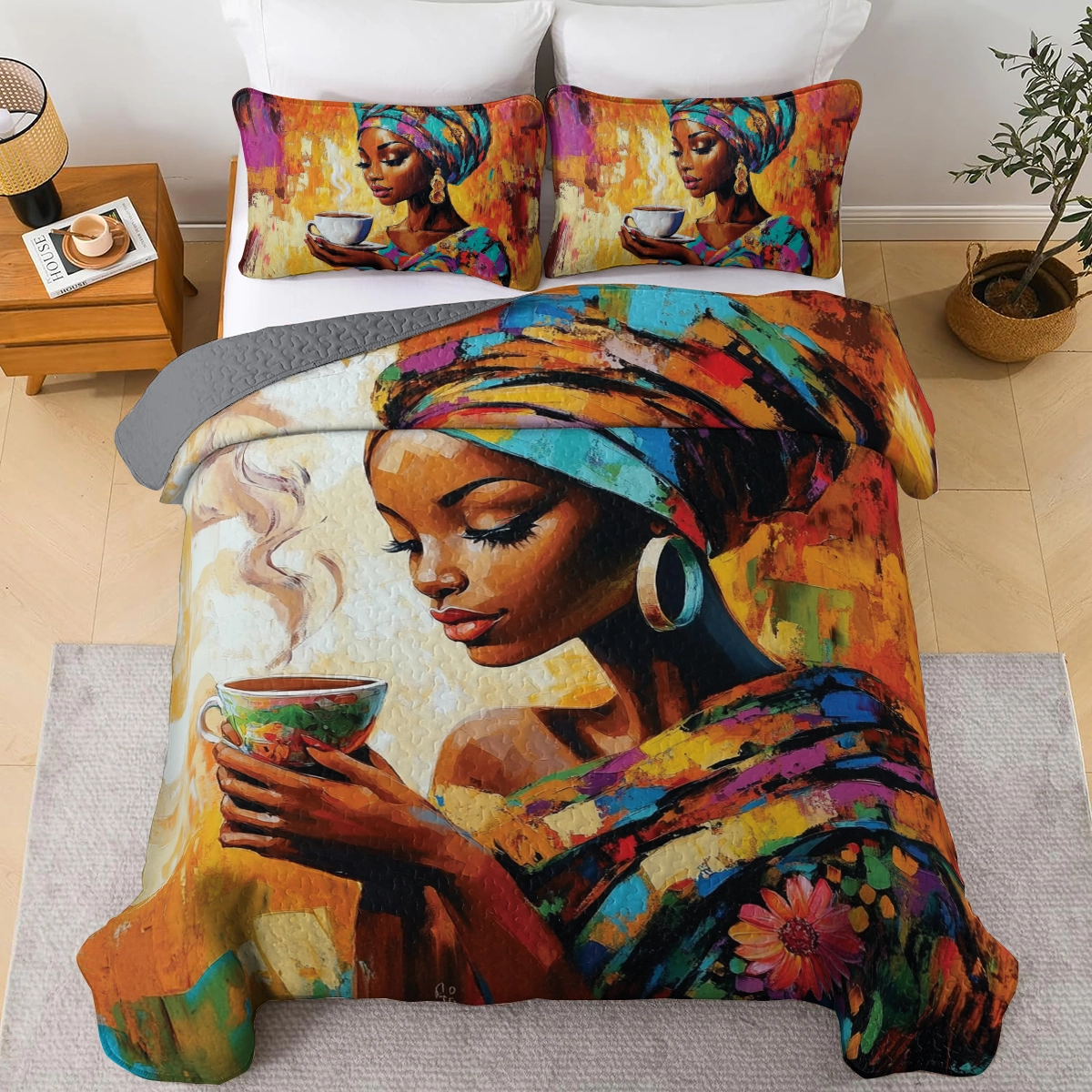 Shineful All Season Quilt 3-Piece Set - Black Women Beauty