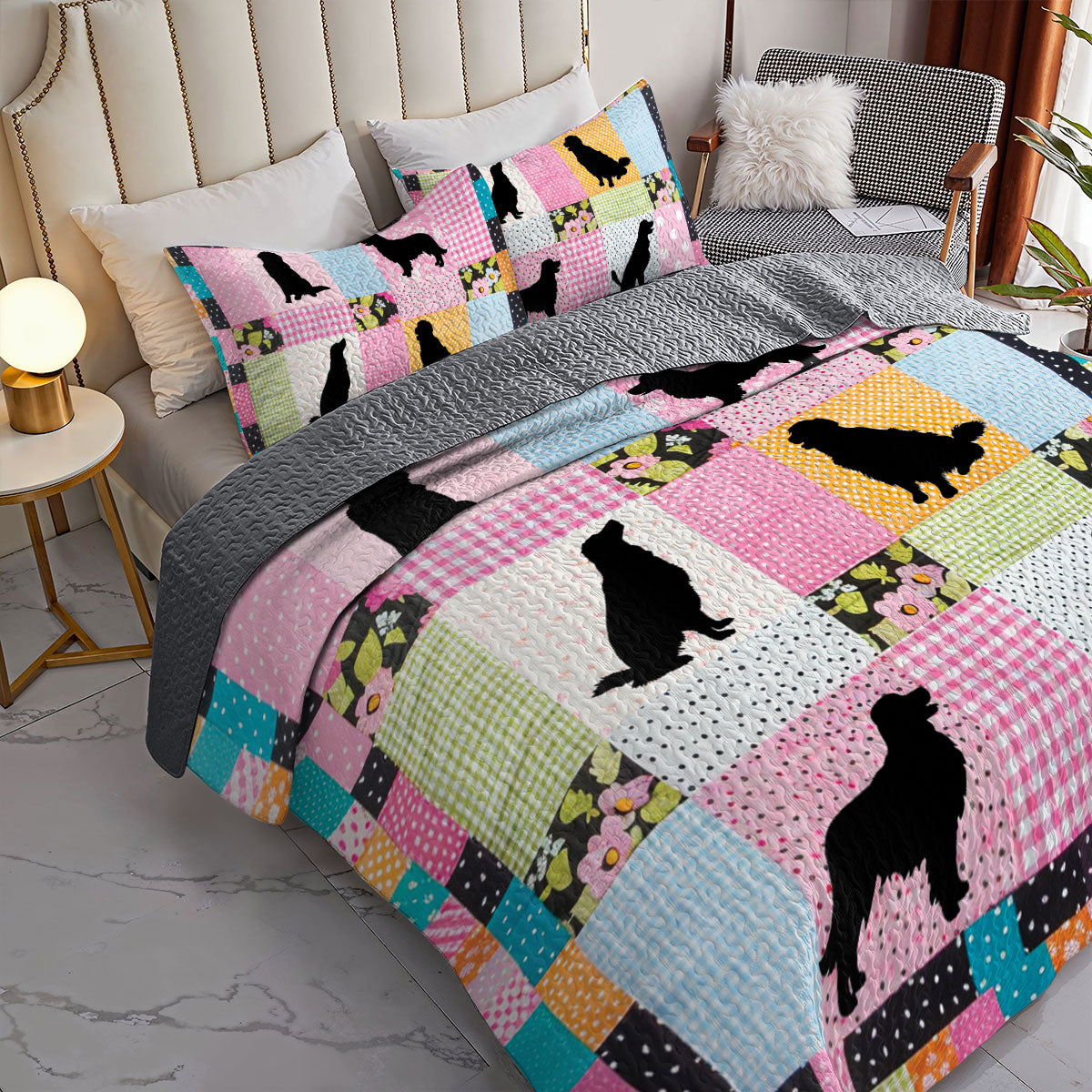 Shineful All Season Quilt 3-Piece Set Furry Hug Friends