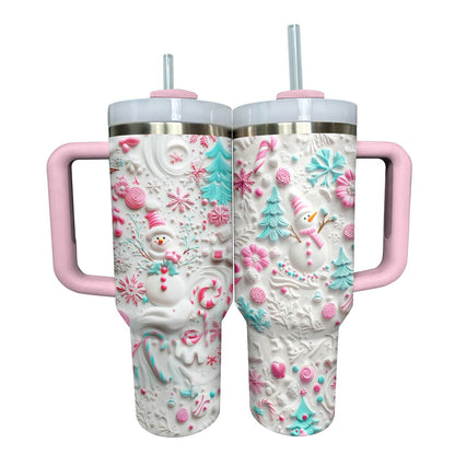 Shineful Glossy Tumbler Cute Snowman Lovely