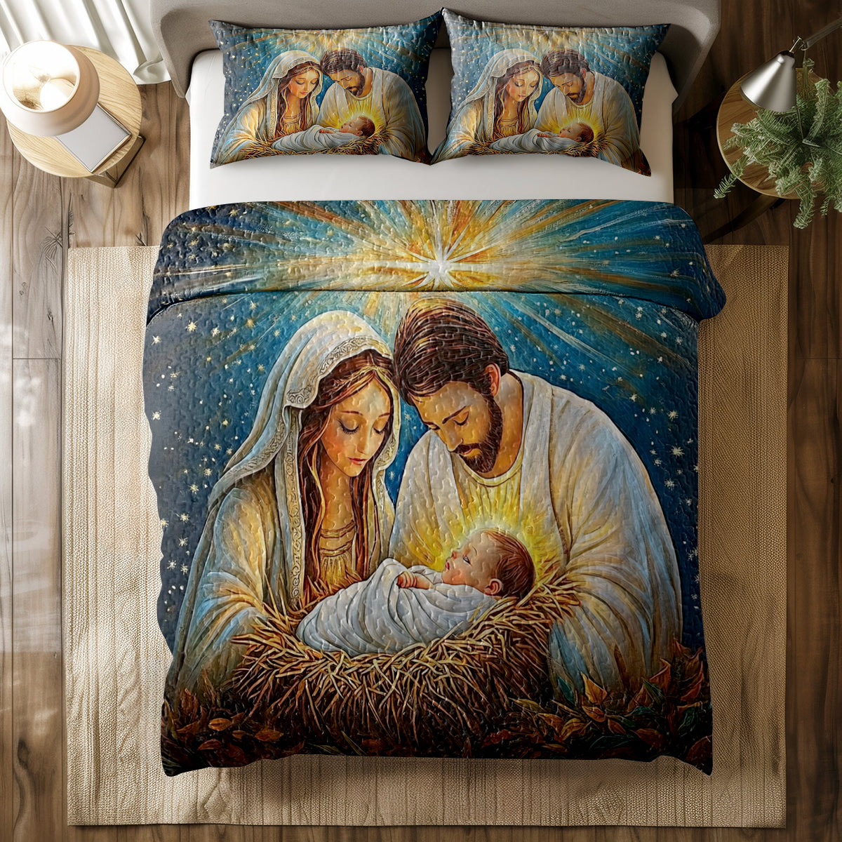 Shineful All Season Quilt 3-Piece Set The birth of Jesus V2