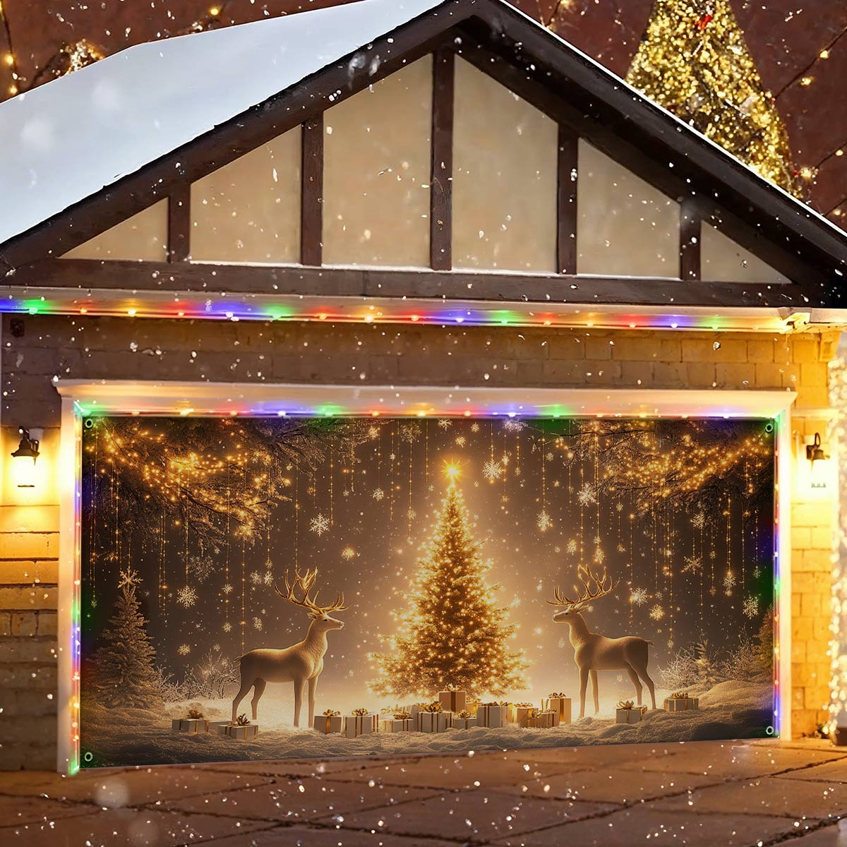 Shineful Garage Door Banner Decoration Magical Holiday