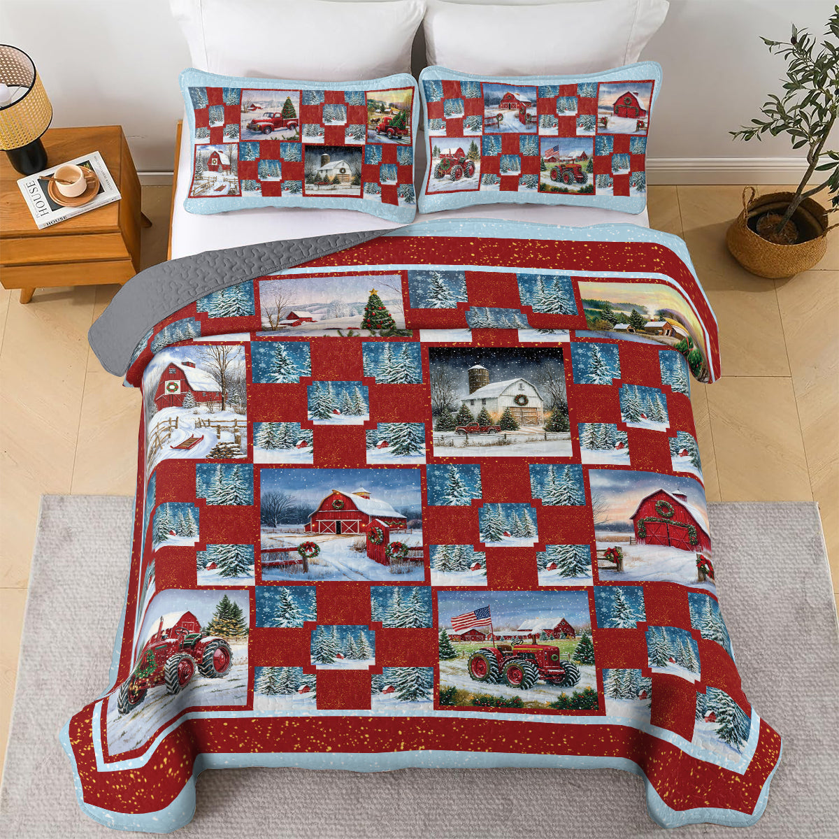 Shineful All Season Quilt 3-Piece Set - Farmhouse Holiday Delight