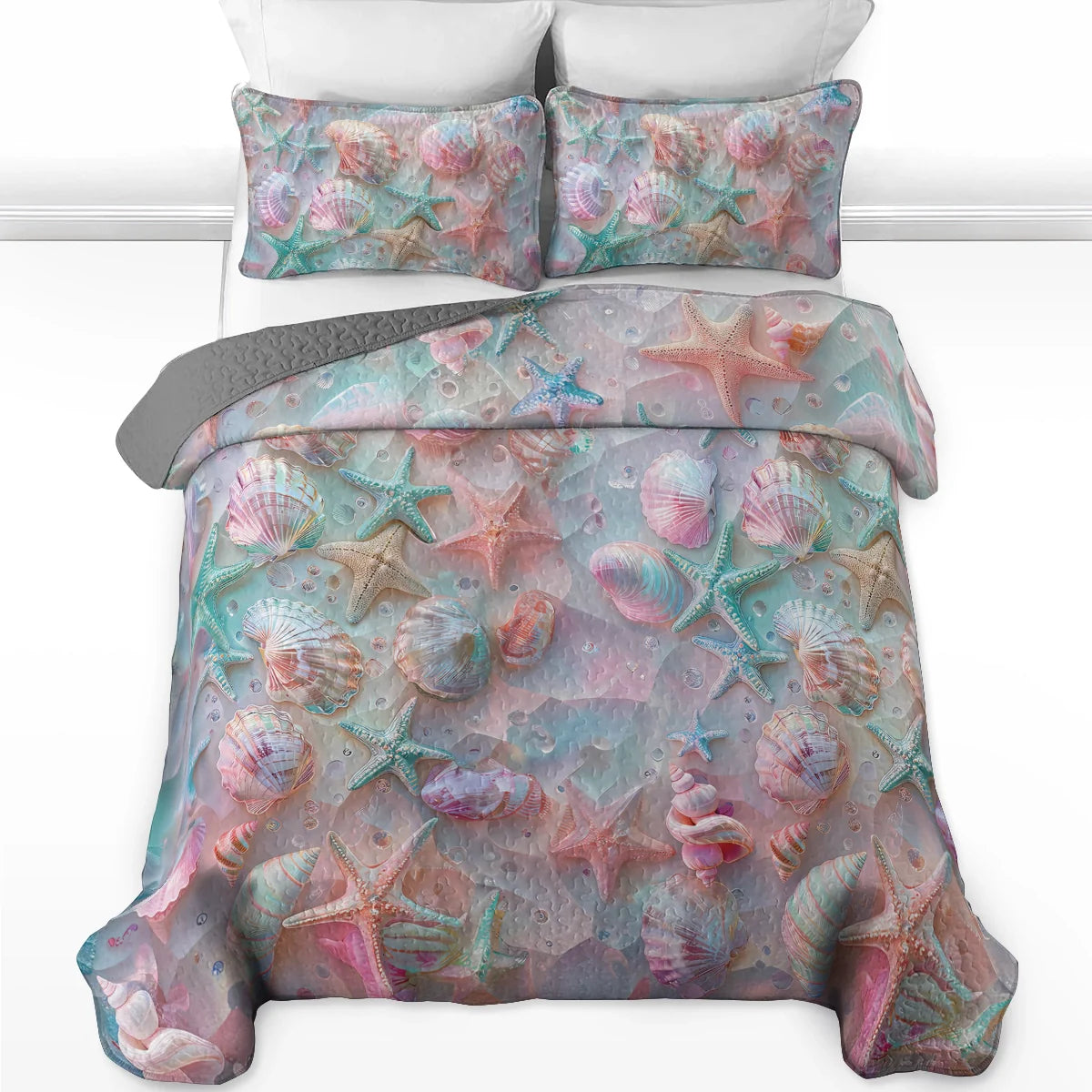 Shineful Quilt 3-Piece Set Coastal Shell