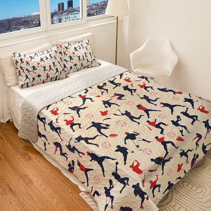 Shineful All Season Quilt 3-Piece Set - Baseball Motion