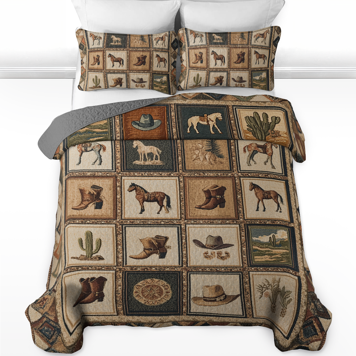 Shineful All Season Quilt 3-Piece Set -  Cowboy Trail